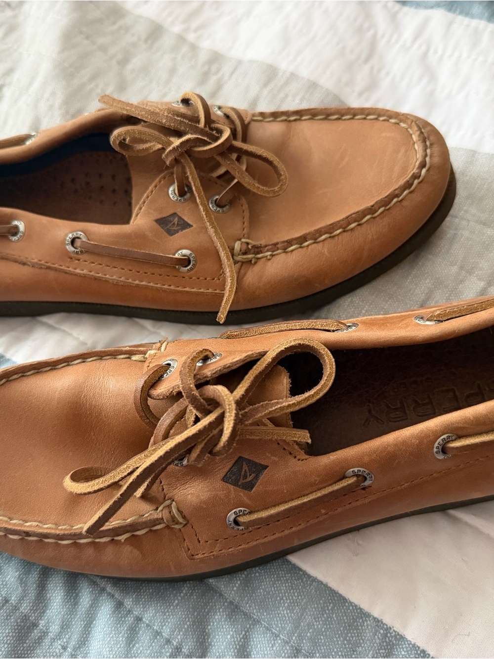 Sperry Men's Leather Boat Shoes in Tan Brown